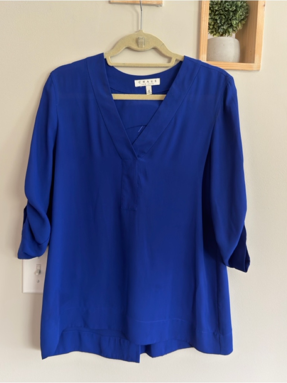 Chaus Royal Blue V-Neck Tunic Top